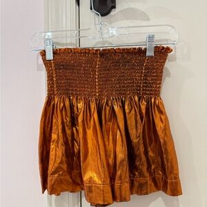 Elegant Orange Smocked Skirt